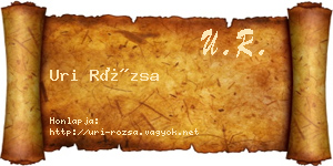 Uri Rózsa névjegykártya