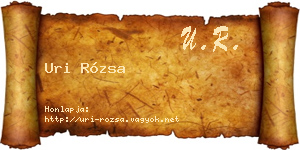 Uri Rózsa névjegykártya