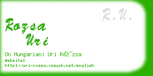 rozsa uri business card
